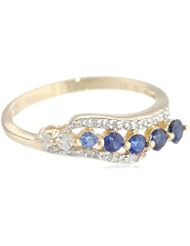 10k Yellow Gold Shades of Created Sapphire and Diamond-Accented Journey Ring
