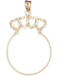 Dazzlers Solid 14k Gold Heart Holder Charm Pendant Available in three colors from jewelsberry (weights: 1.8 grams only)