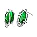J.MOSUYA 18k White Gold Plated Swarovski Element Crystal Emerald Jewelry Set For Women Necklace Set
