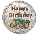 (2) JOHN DEERE TRACTOR BIRTHDAY MYLAR Balloons Green Tractor with Yellow Trim