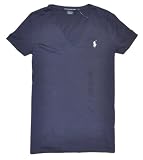 Ralph Lauren Sport Women Lightweight Pony Logo V-Neck T-Shirt (XS, Navy)