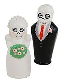 Newlydeads Bride and Groom Salt & Pepper Shakers Set, Halloween / Wedding / Goth