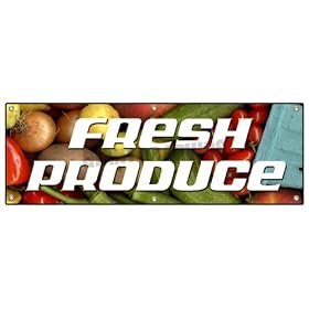 72" FRESH PRODUCE Outdoor Vinyl Banner stand farmers market sign