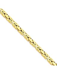 3.25mm, 14 Karat Yellow Gold, Byzantine Chain - 24 inch