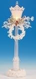 11" Icy Crystal Battery Operated Lighted Streetlamp with Christmas Wreath Figure