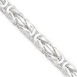 Sterling Silver 7.5mm Square Byzantine Chain