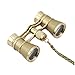 OPO Opera Theater Horse Racing Glasses Binocular Telescope Chain Necklace (Gold with Gold Trim) 3X25