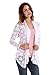 VESSOS Women Cardigans Open Front See Through Flower Printed Draped Shawl Cardigan