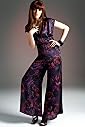 Zandra Rhodes Rose Print Tie Belt Jumpsuit
