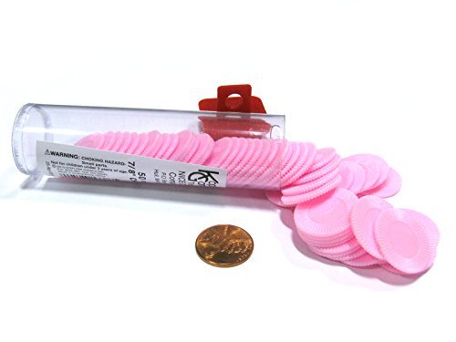 Mini Plastic Poker Chips: 7/8'' Pink Stacking Chips (50)
