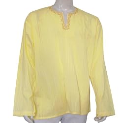 Mens Long Sleeves Kurta Cotton Shirt India Chest 42 inches