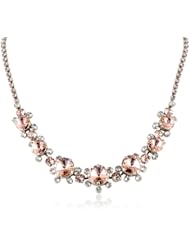 Sorrelli "Crystal Rose" Round Cut Crystal Cluster Silvertone Necklace, 16.5"