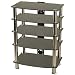 Portability GTS6BC GTS6BC 600mm AV Rack with 4-5 Black Glass Shelves & Chrome Legs