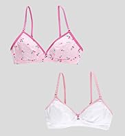 2 Pack Angel Cotton Rich Assorted Non Wired Bras