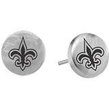Team Titanium New Orleans Saints Steel Button Logo Earrings