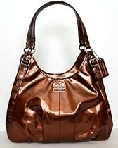 Hot Sale Coach Madison Patent Leather Maggie Leather Shoulder Hobo Bag Purse 18760 Copper