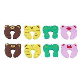 Bundle Monster New Baby / Child Animal Cushiony Finger Safety Door Stop Guard Set - 8 Piece Mixed Lot