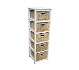 NEW Henley 5 Drawer White Tallboy / Storage