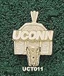 Univ Of Connecticut 3/16" Uconn Backboard Charm/Pendant -14K/10K, Stainless Steel or Gold Plated