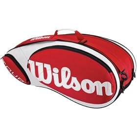 Wilson Tour Red/White 6 Pack Tennis Bag: Sports &amp; Outdoors