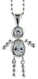 Sterling Silver Birthstone Baby Brat Boy Pendant for " April"