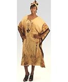 Abstract Botanical Lady Caftan Kaftan with Matching Headwrap - Available in Several Colors
