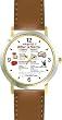 Habit 7 - Sharpen the Saw (Spanish) - DELUXE TWO-TONE WATCH from THE 7 HABITS - WATCH COLLECTION BY WATCHBUDDY&reg; - Arabic Numbers - Brown Leather Strap-Size-Women's Size-Small