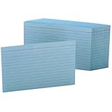 Esselte Oxford&reg; Index Card, Ruled, Blue, 4"H x 6"W, 100/Pk