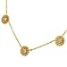 Ladies Necklace with 3 Pave Diamond Sunflowers .25cttw