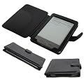 BLACK LEATHER CASE COVER WALLET FOR AMAZON KINDLE 4 4TH GENERATION 2011