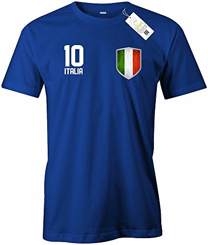 ITALIA 10 WAPPEN – ITALIEN – HERREN – T-SHIRT in Royalblau by Jayess Gr. M
