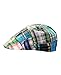 NYFASHION101 Men's Multicolor Plaid Patchwork Buttoned Duck Bill Newsboy Ivy Cap, Green