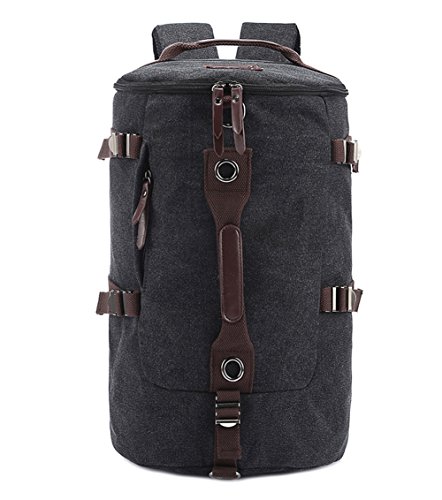Berchirly casual men canvas backpack rucksack bucket hiking bag f…