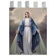 Church Banner - Our Lady of Grace - Cotton Canvas with Archival Inks and UV Coating - Border Rings for Rod Hanging. Print Size 24"x36"