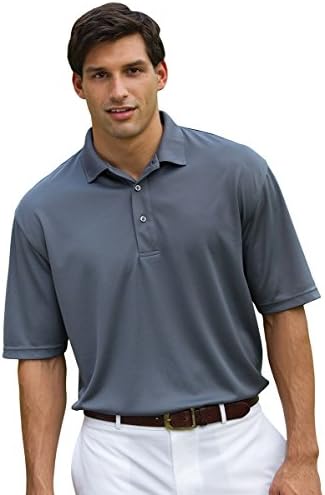 Whispering Pines Sportwear Men's 3 Button Pique Polo Shirt, STEEL GREY, 4XL