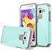 Galaxy Prevail LTE Case, Samsung Galaxy Core Prime G360 Case, RANZ Grey with Aqua Blue Hard Impact Dual Layer Shockproof Bumper Case for Samsung Galaxy Core Prime G360 / Samsung Galaxy Prevail LTE
