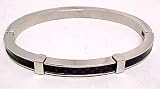 Stainless Steel & Black Carbon Fiber Bangle Bracelet