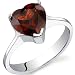 Cupids Heart 2.25 carats Garnet Ring in Sterling Silver Size 5 to 9