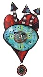 Hearts Up wood pendulum clock