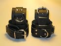 Black Leather Wrist and Ankle Cuffs Set of 4 Bondage, Restraints, Handcuffs