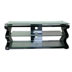 Kaorka K12 - Designer Glass Stand For LCD & Plasma TV Up To 51KG - Gloss Black