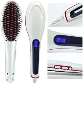 Flaunt Beauty Ceramic Thermal Hair Straightening Brush, Silky Straight Shiny Zero Damage with negative Ions