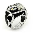 Black/White Millacreli Rectangular Ring