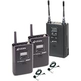 AZDEN 330ULT UHF Wireless Combo Microphone System Two Body Pack Transmitter's to One Camera Mountable Receiver includes Two lavalier Mics