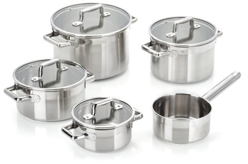 Tefal C877S2 Topf-Set Inox 5-teilig, Edelstahl, Induktion