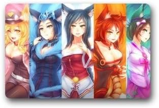 Fashional Doormat LOL Sexy Fox Girl Ahri Indoor/Outdoor/Front Door/Bathroom Mats 23.6" x 15.7" Non-woven Fabric Non Slip