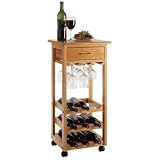 Winsome Wood 34333 Cart Wine Rack, Light Oak