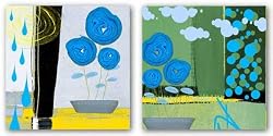 Blue Roses Set by Miguel Paredes 12"x12" Art Print Poster Latin