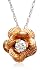 Jewelry : 14k Rose Gold Diamond Flower Pendant (.06 cttw, J Color, I2 Clarity), 18"