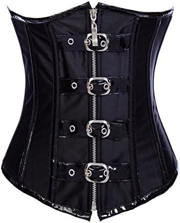 AliceCorset Leather Steel Boned Waist Training Corset Underbust Waist Shaper Large